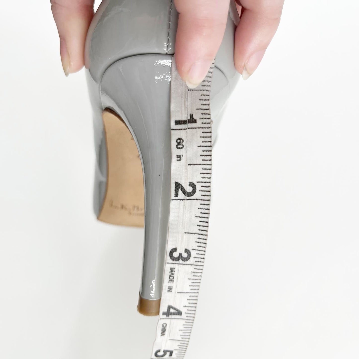 L.K. Bennett Patent Leather Stiletto Pump Heels Dove Light Gray 39 / 9