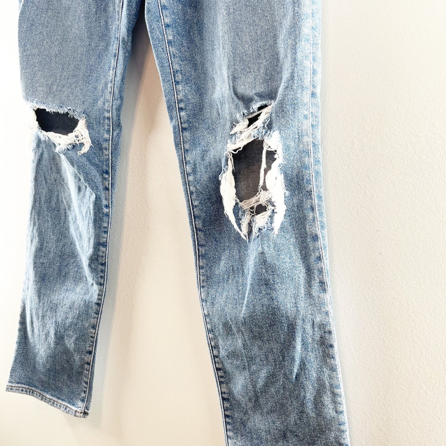 Madewell The Roadtripper High Rise Slim Boyjeans Ripped Edition Blue 26