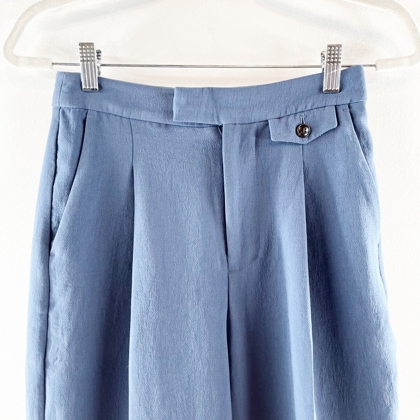 Madewell The Rosedale High-Rise Straight Relaxed Crepe Pleated Pant Nighttime 00