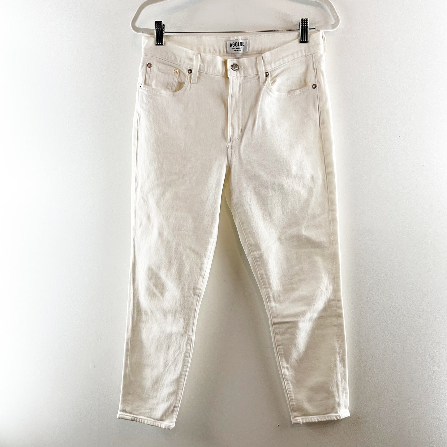 AGOLDE Sophie Crop High Rise Skinny Slim Jeans White 30 / 10