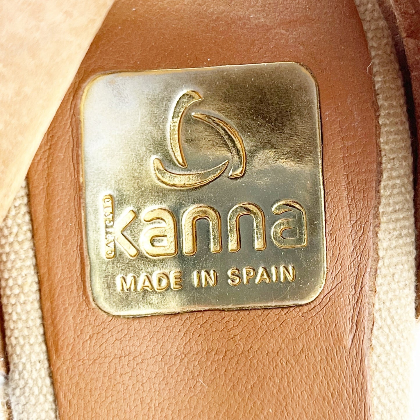 Kanna by Anthropologie Suede Platform Espadrille Wedge Sandals Beige 40