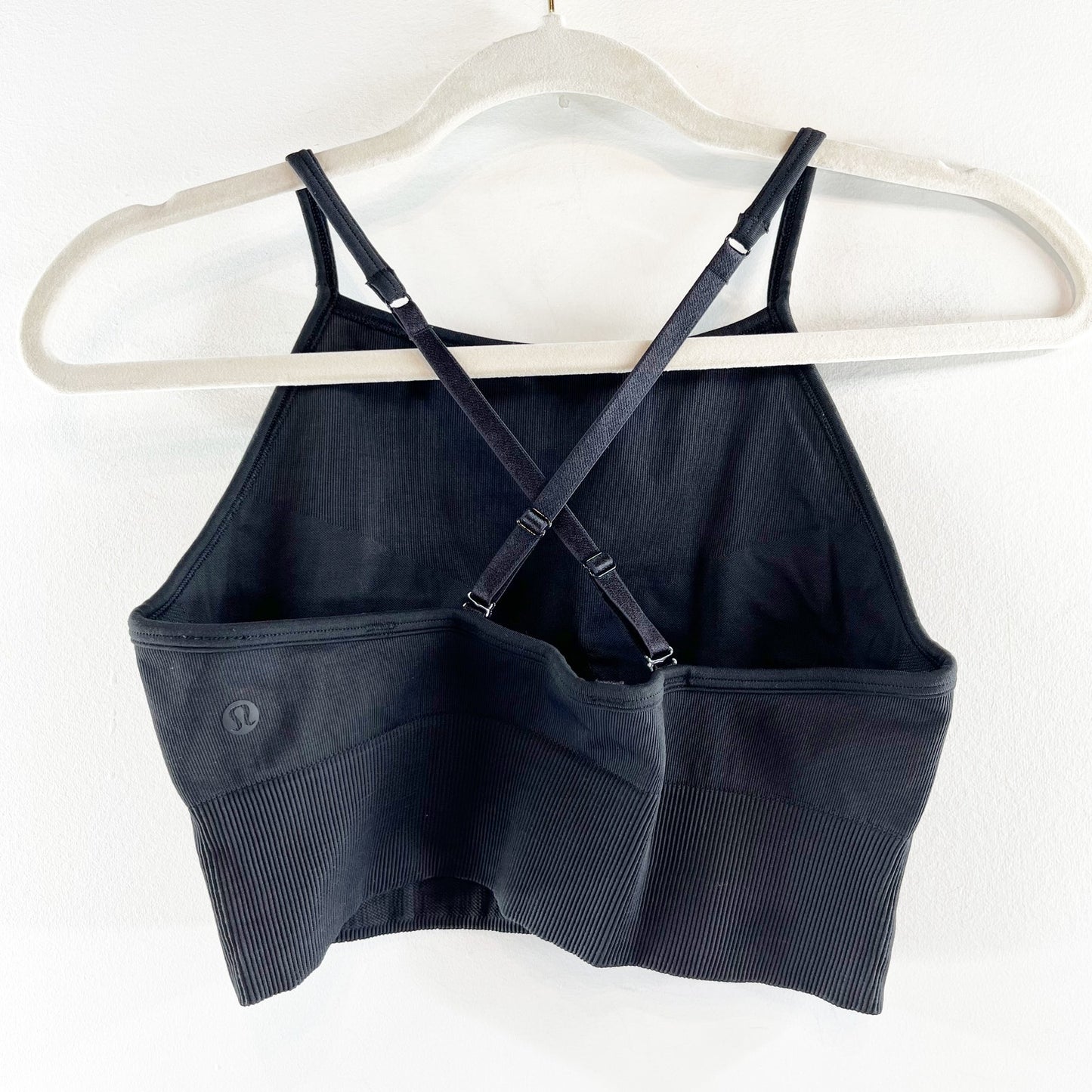Lululemon Athletica Ebb To Street Crossback Strap Long Line Bra Black Medium