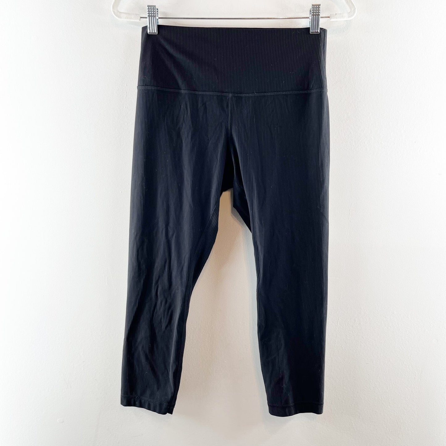 Lululemon Align Ribbed High-Rise Crop Leggings Pants 23" Black 10