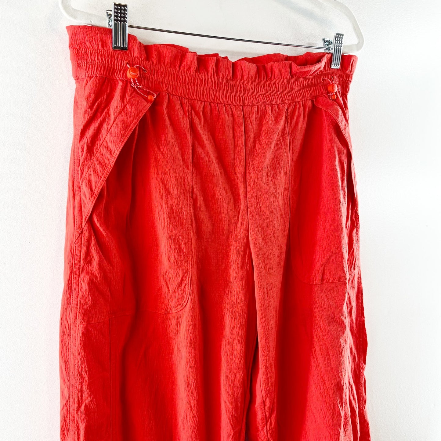 Athleta Trekkie High Rise Parachute Wide Leg Pants Red 12