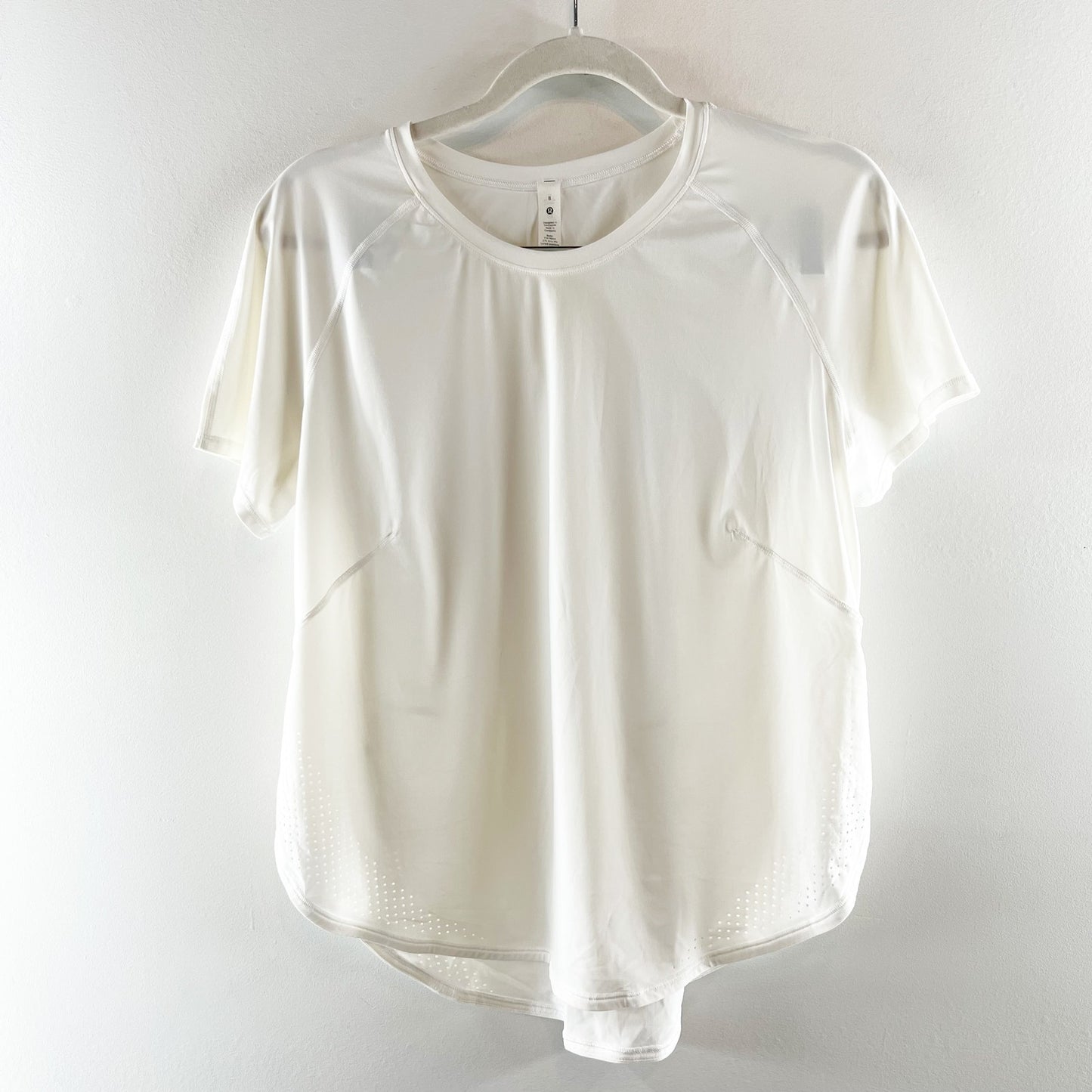Lululemon UVP Run Short Sleeve High Neck Mesh Trim Running T-Shirt White 8