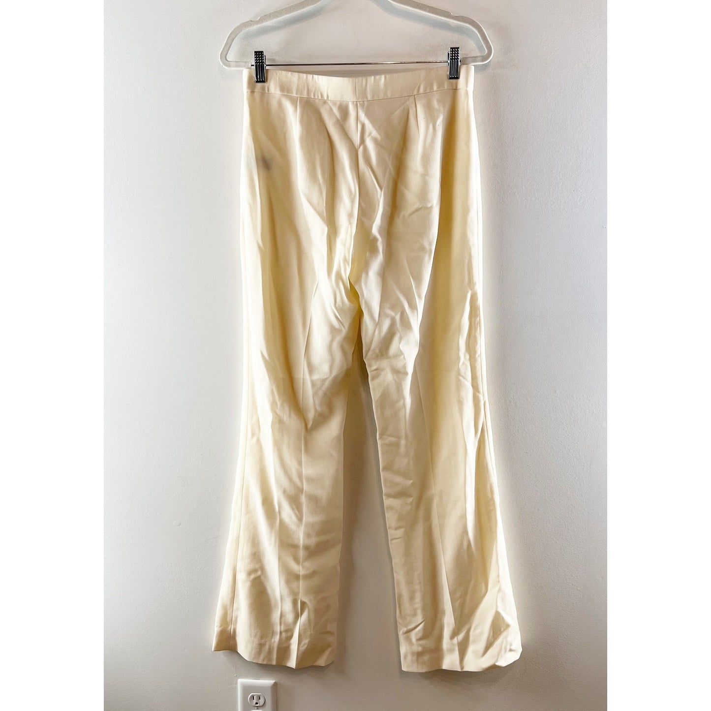 Ralph Lauren Mid Rise Straight Leg Wool Trouser Dress Pants Ivory Cream 6