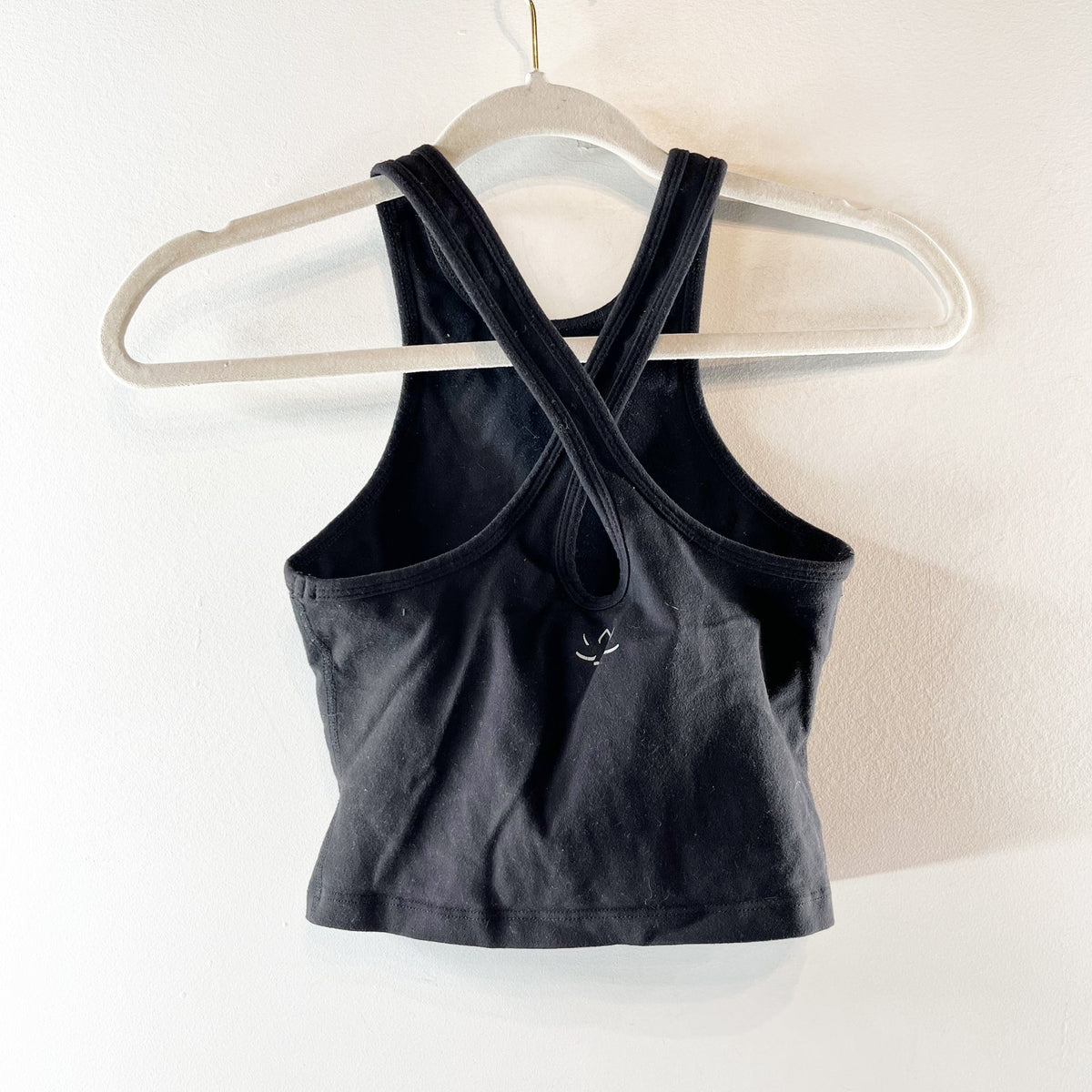 Beyond Yoga Studio Crossback Strap Cropped Yoga Tank Top Black XS