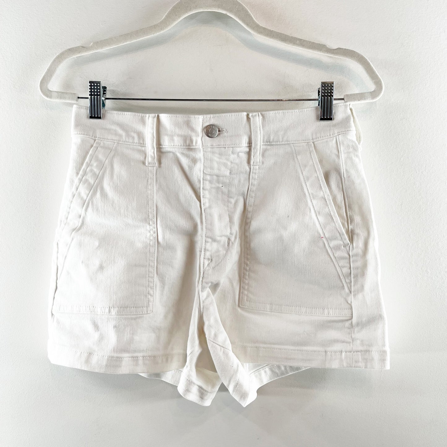 J. Crew Utility High Rise Jean Shorts White 27 / 4
