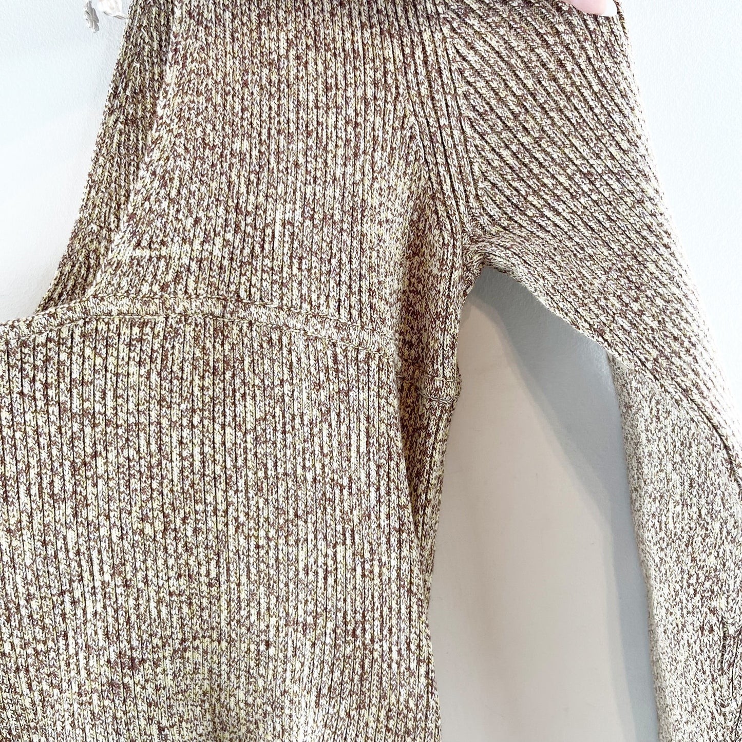Ronny Kobo Lorraine One Shoulder Cutout Knit Bodycon Midi Dress Beige Medium