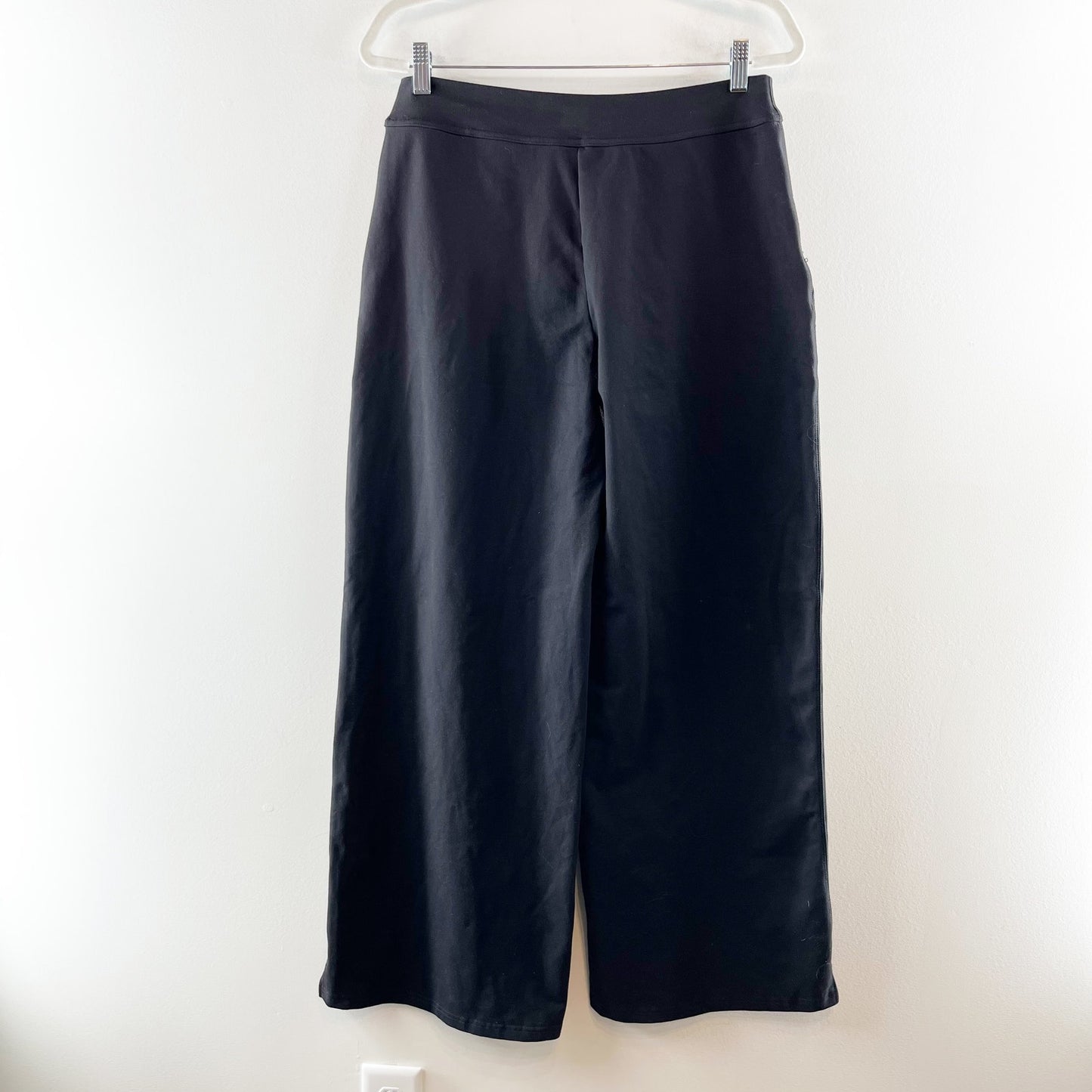 Aerie Offline The Hugger High Rise Wide Leg Trouser Pants Black Large