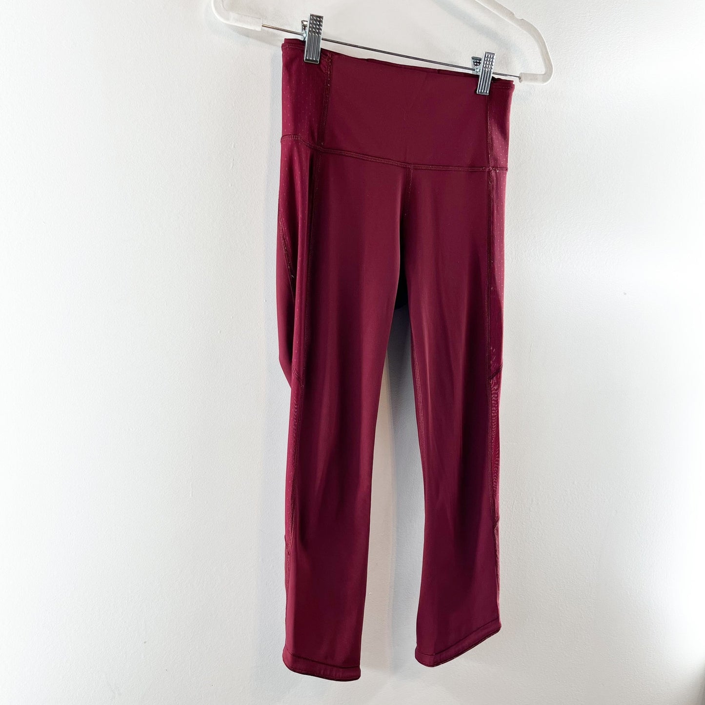 Lululemon Wunder Under Body Con Crop Leggings Deep Rouge Burgundy Red 6