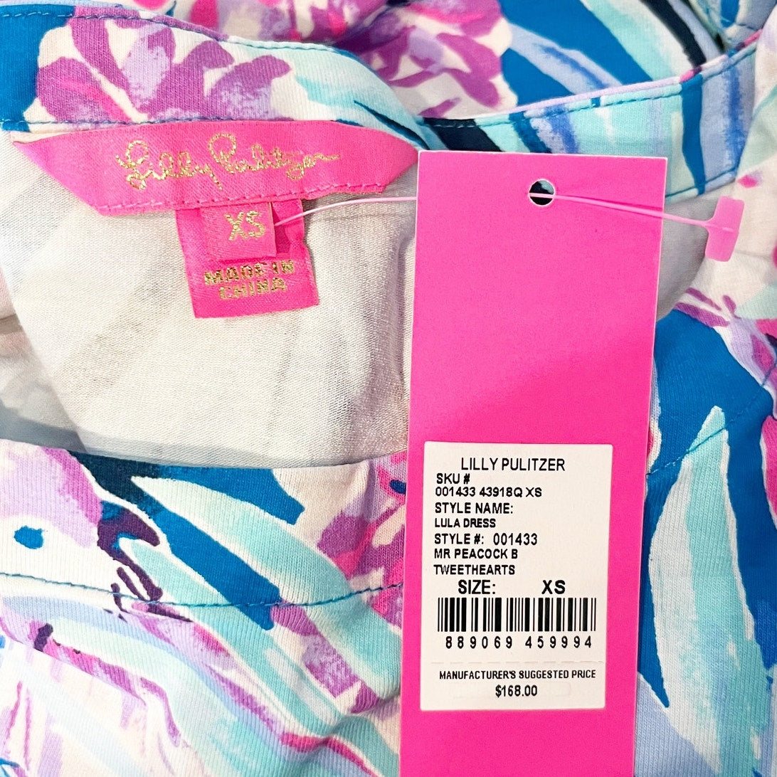 Lilly Pulitzer Short Sleeve Lula Mini Dress in Mr. Peacock Blue Pink XS