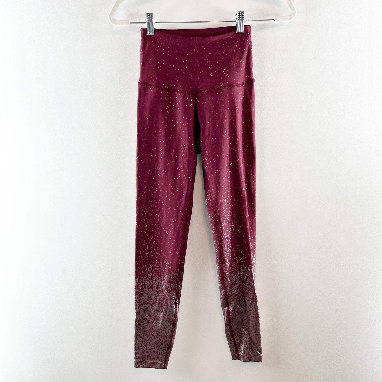 Beyond Yoga Alloy Ombre Speckled Metallic High Rise Leggings Maroon Red Small
