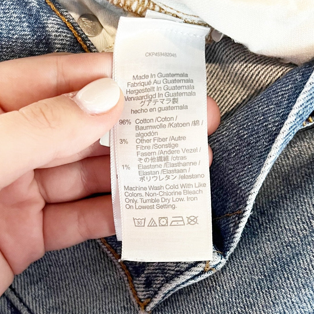 Madewell The Roadtripper High Rise Slim Boyjeans Ripped Edition Blue 26