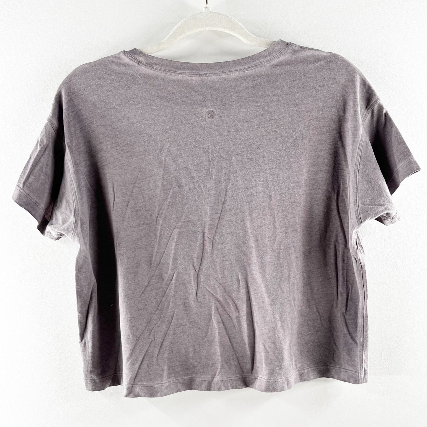 Lululemon Short Sleeve Cropped Tee Shirt Gray Medium