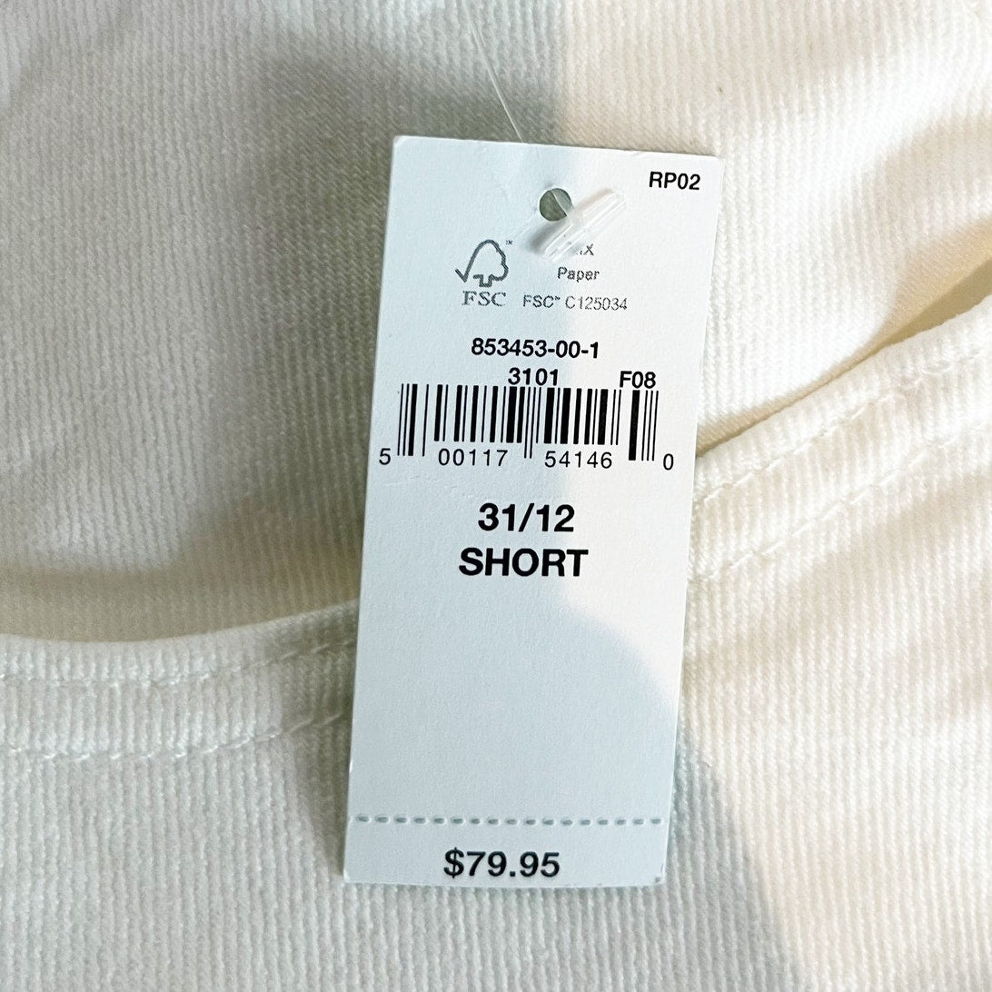 GAP High Rise Cropped Stride Ankle Wide Leg Jeans Optic White 12 Petite
