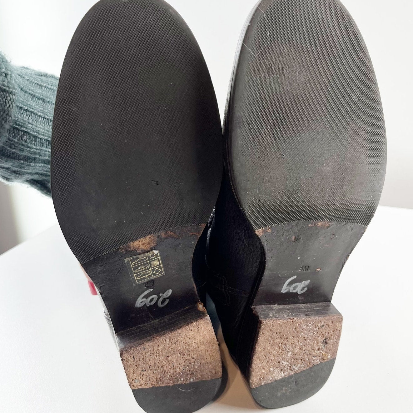 Tory Burch Junction Tumbled Leather Block Heel Knee High Riding Boot Brown 8