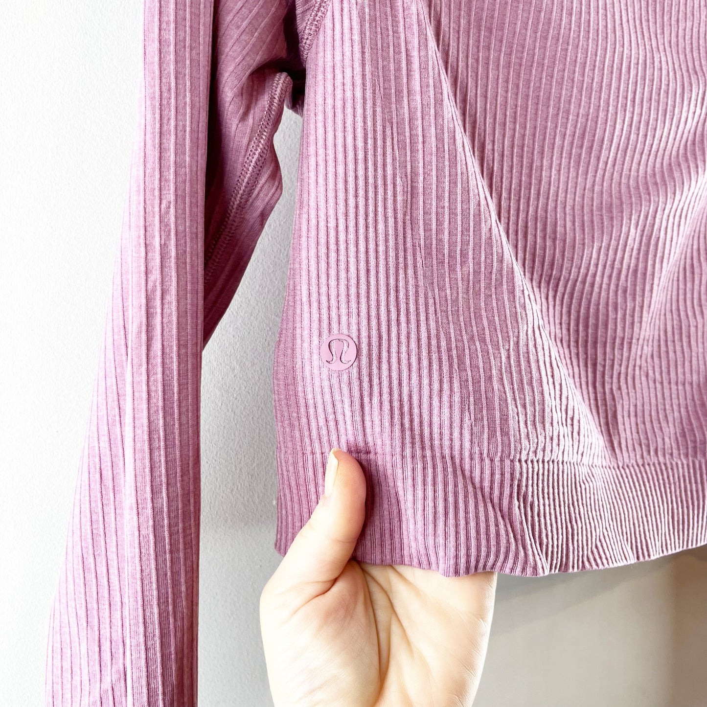 Lululemon Ebb to Street Long-Sleeve Cropped Shirt Velvet Dust Pink 10