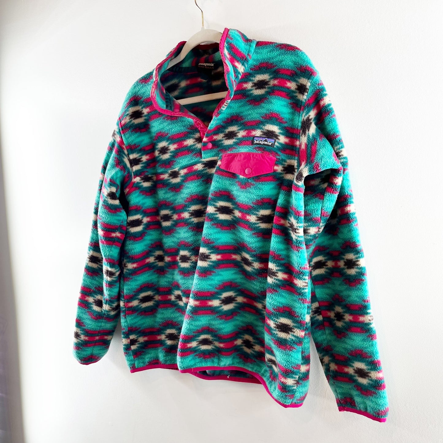 Patagonia T Snap Synchilla Long Sleeve Fleece Jacket Wild Desert Green XL