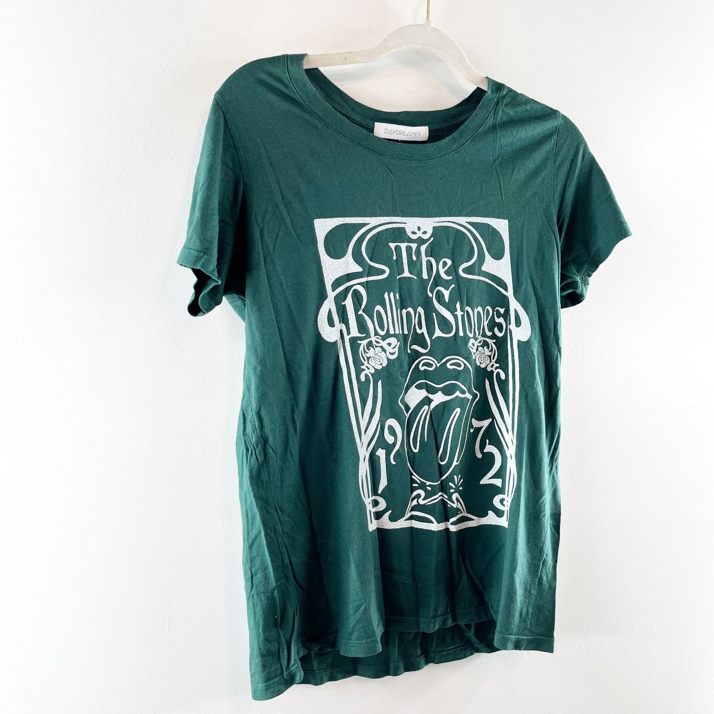 DAYDREAMER Rolling Stones Short Sleeve Graphic T-Shirt Emerald Green Medium