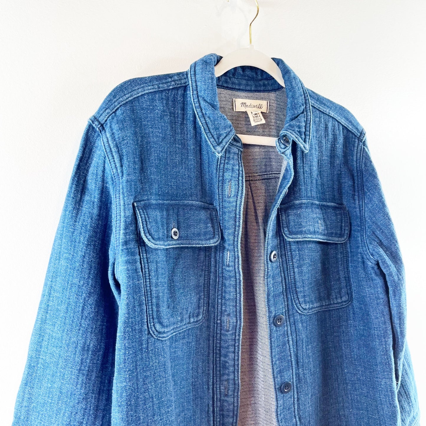 Madewell Cotton Double Weave Denim Shirt Jacket Shacket Blue XXS