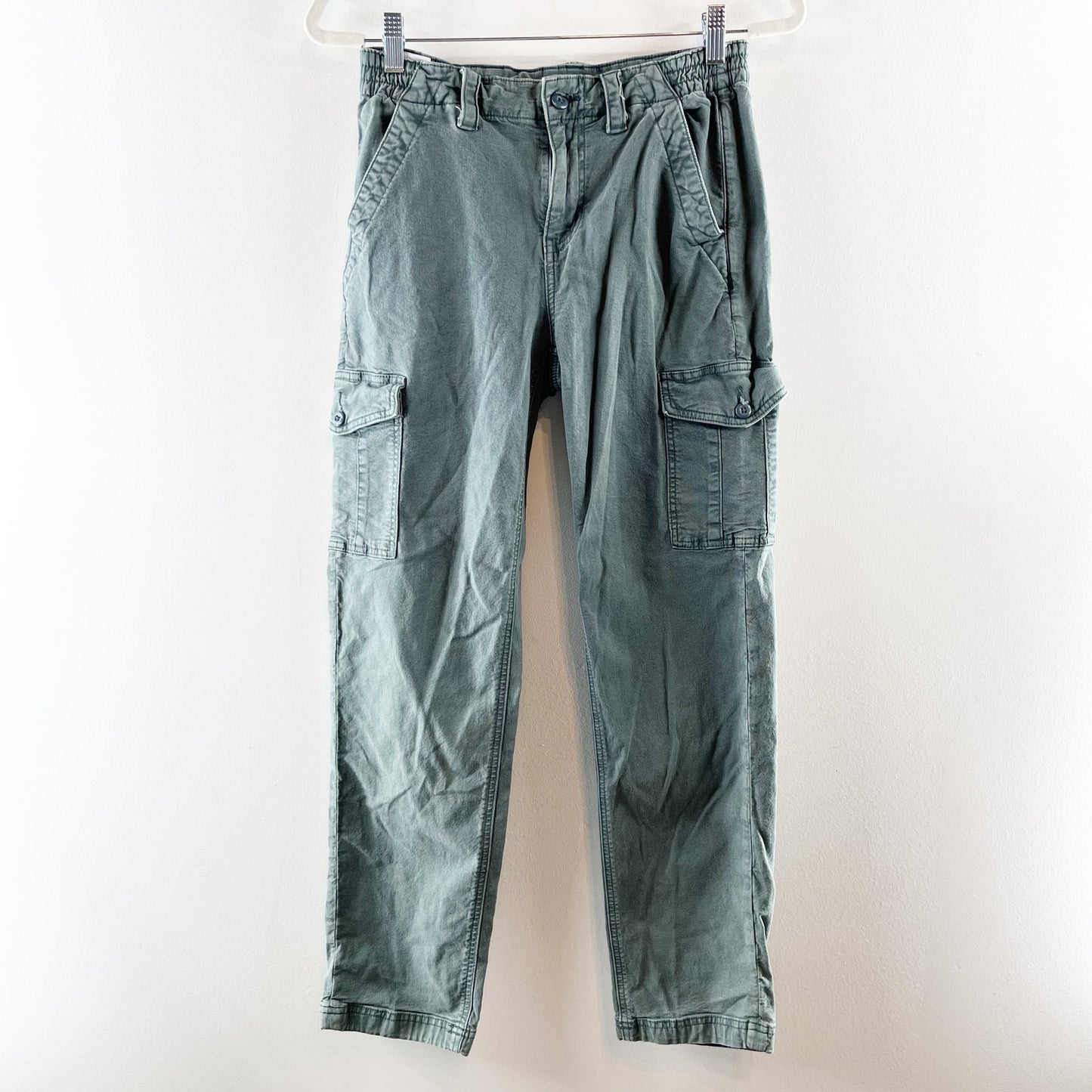 American Eagle High Rise Straight Leg Cargo Pants Green 4