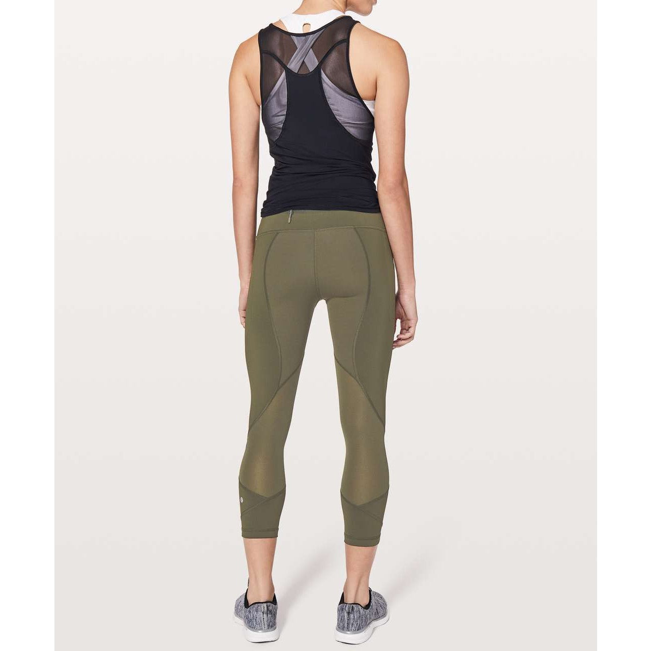 Lululemon Pace Rival Crop Leggings 22" Dark Olive Green 4