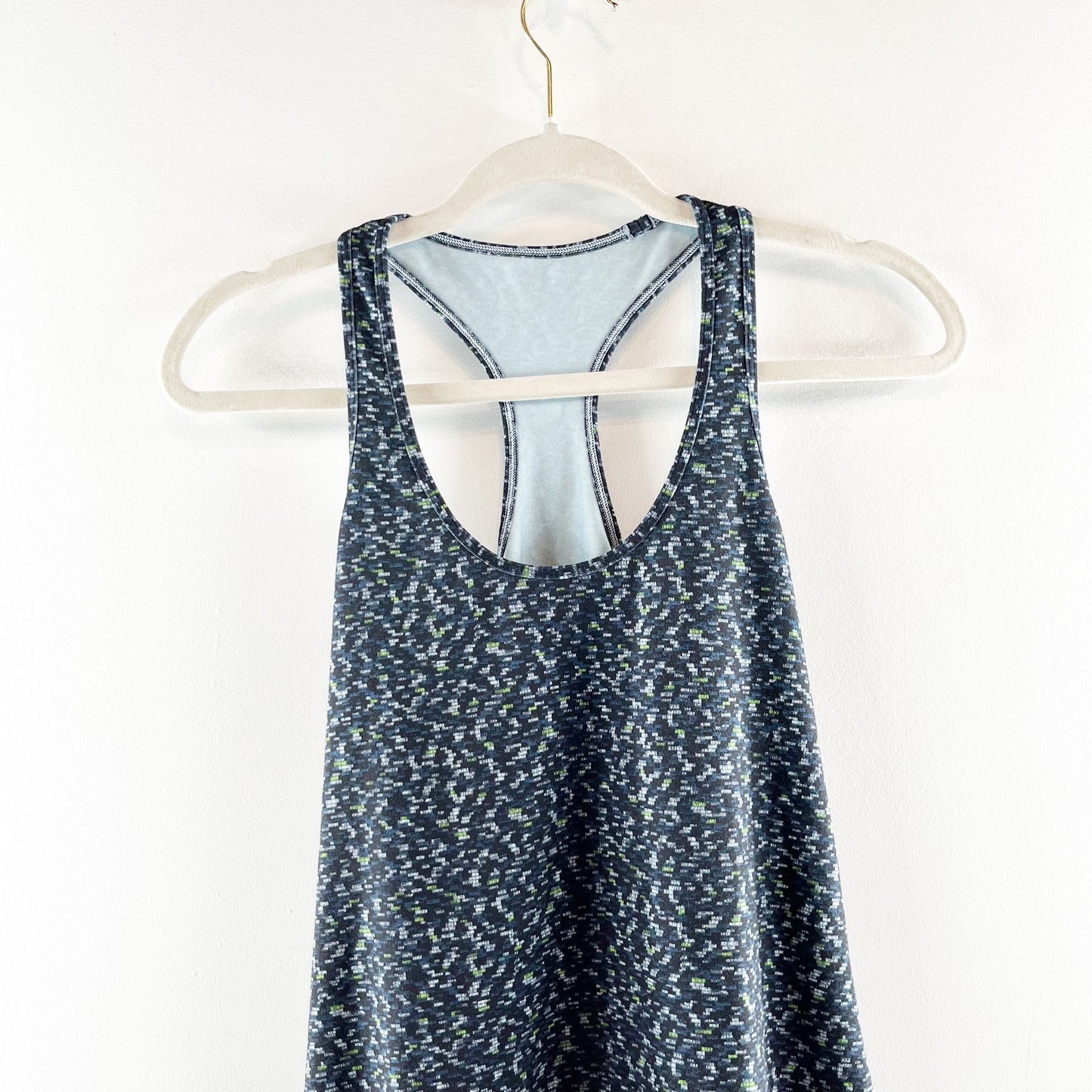 Lululemon Cool Racerback Tank Top Digi Pixie Caspian Blue Black Medium