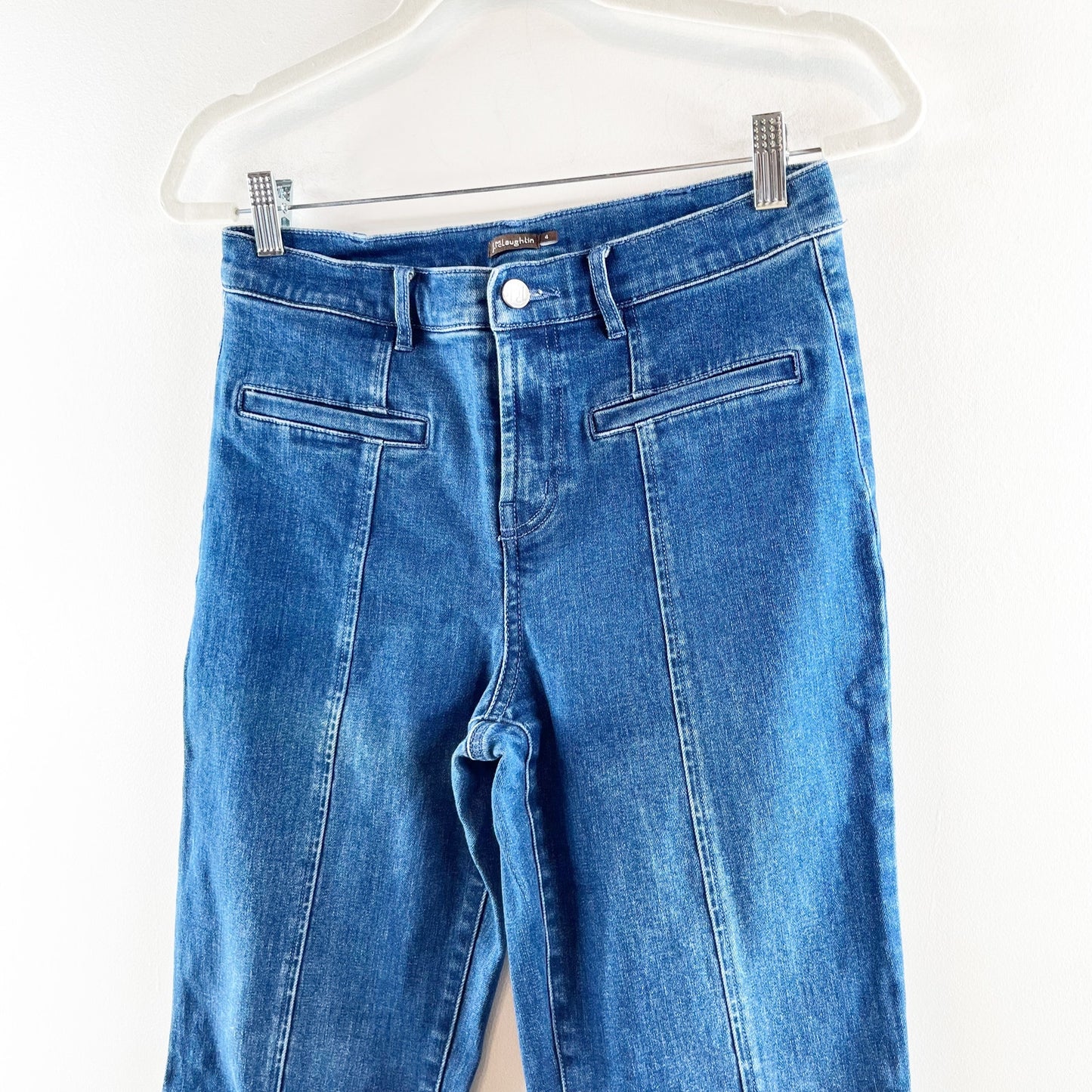 J. Mclaughlin High Rise Seamed Front Emmie Bootcut Jeans Dark Wash Blue 4