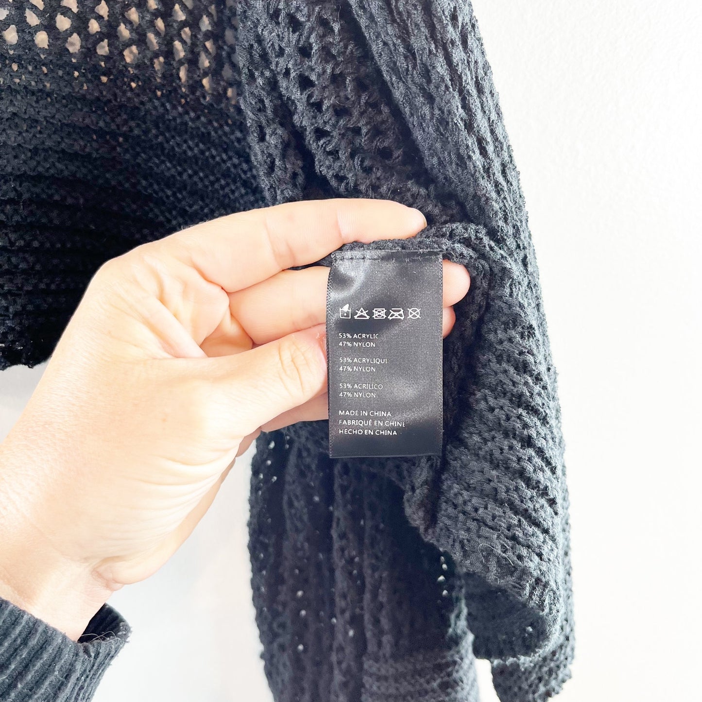 Anthropologie Juillet Flare Sleeve Cropped Cardigan Sweater Black One Size