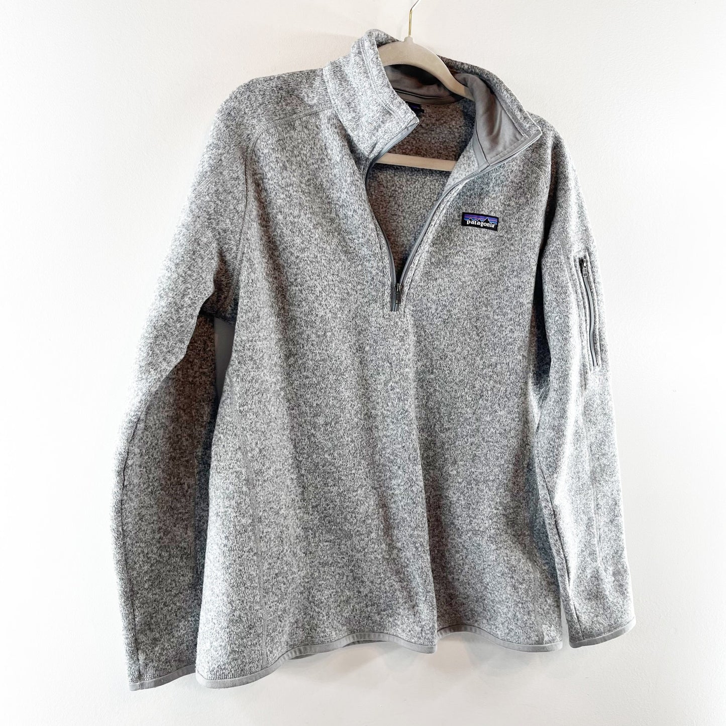 Patagonia Fleece Long Sleeve 1/4 Zip Better Sweater Jacket Birch White Gray XL