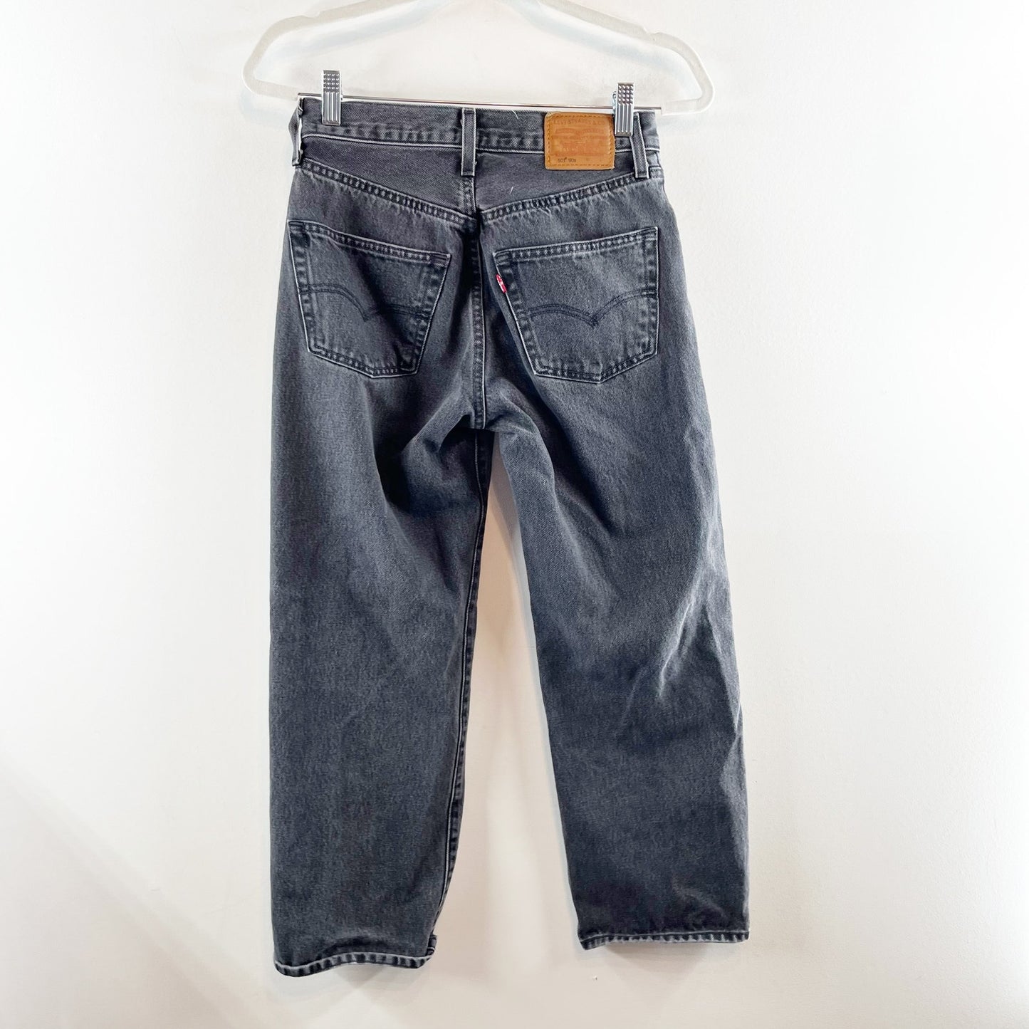 Levi's Premium Ribcage High Waisted Denim Straight Ankle Jeans Black 25 / 0