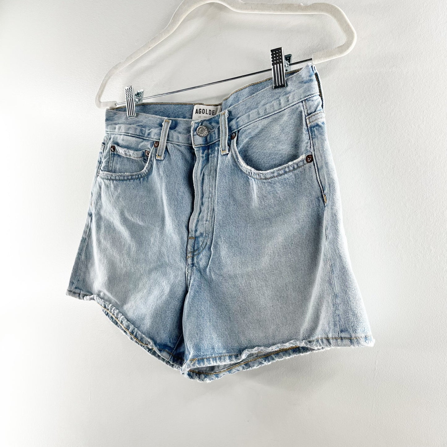 AGOLDE Parker High Rise Long Shorts Twister Blue 26 / 2