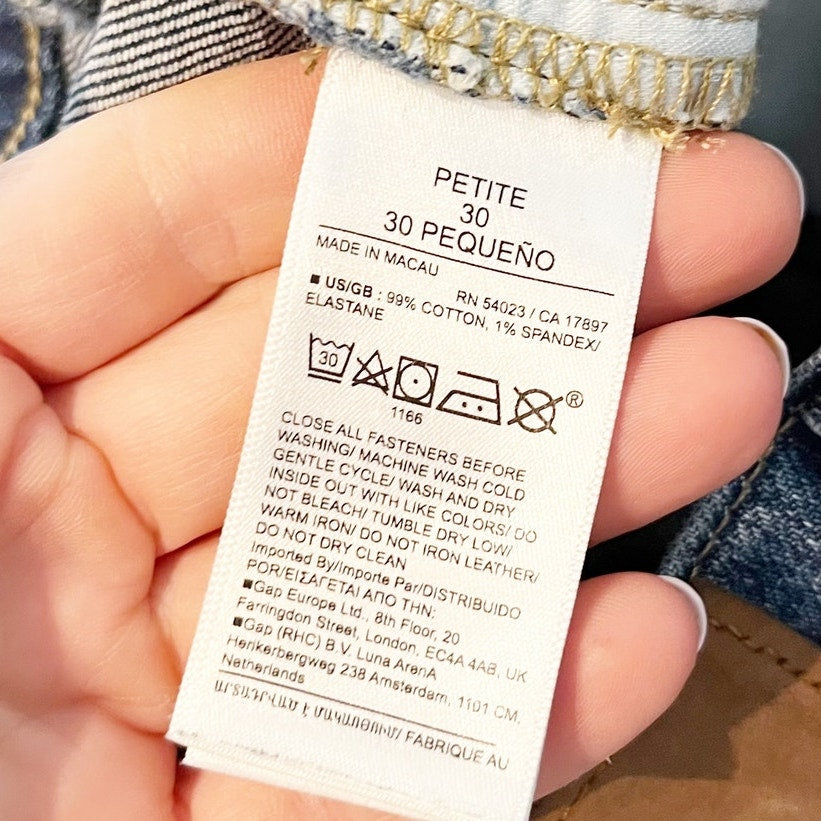 Banana Republic High Rise Button Fly Straight Leg Jeans Blue 30 Petite