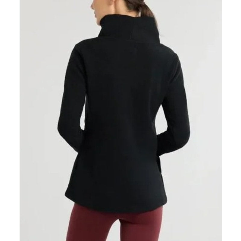 Dudley Stephens Fleece Cobble Hill Turtleneck Tunic Sweatshirt Black Medium