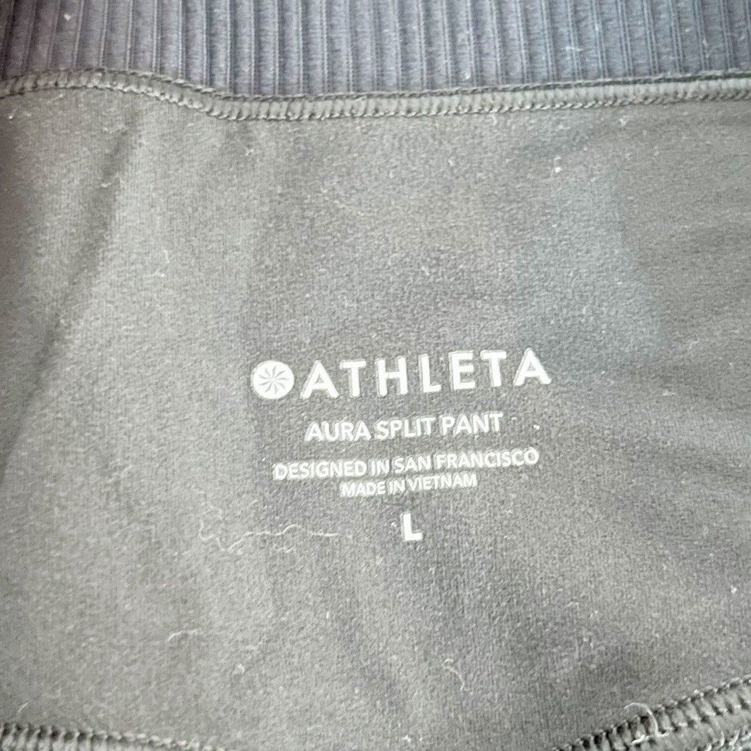 Athleta Aura High Rise Slit Flare Hem Pants Leggings Black Large
