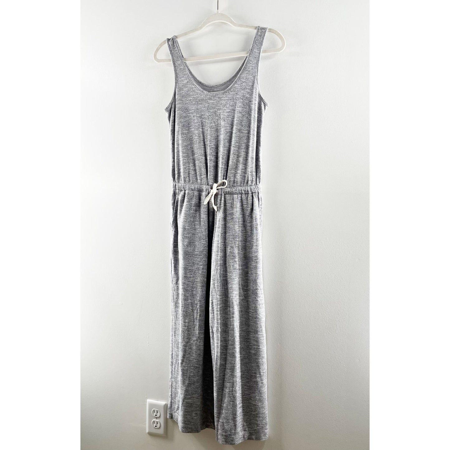 Lou & Grey Scoopneck Sleeveless Cropped Wide Leg Jumpsuit Gray XS