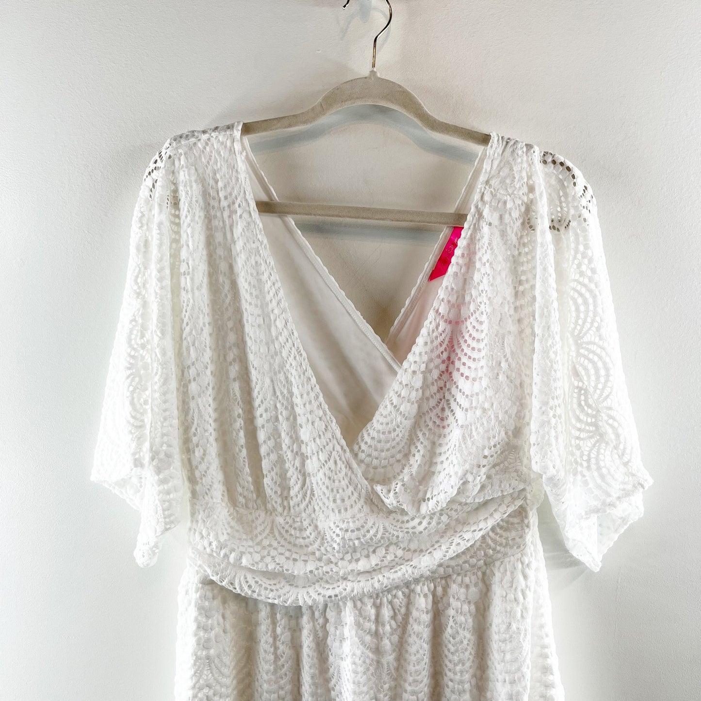 Lilly Pulitzer Parigi Lace Skort Romper Mini Dress White Scalloped Shell Large
