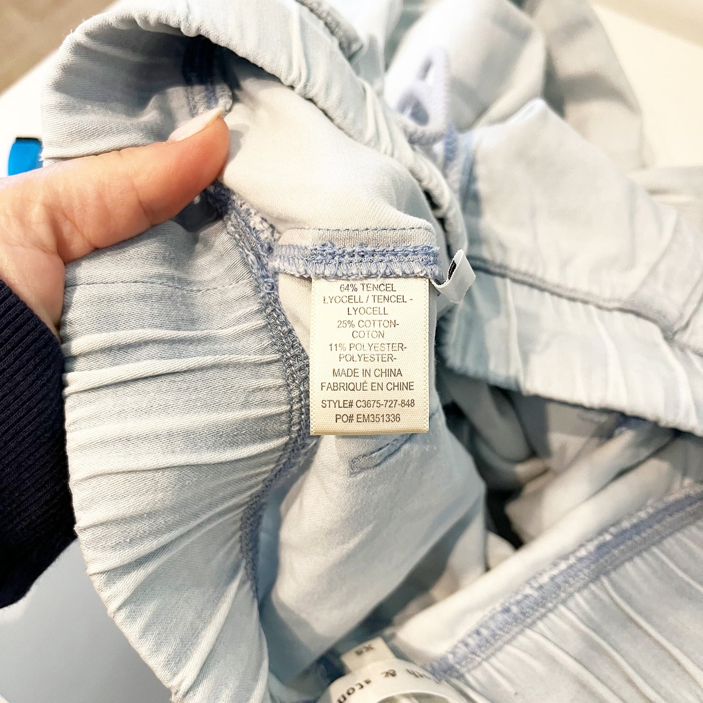 Cloth & Stone High Rise Lightweight Chambray Jogger Pants Blue XS