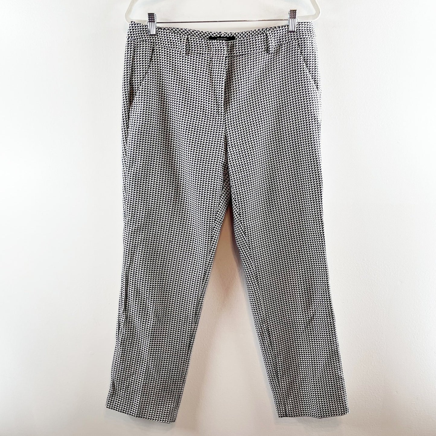 Weekend Max Mara High Rise Houndstooth Trouser Pants Gray 14