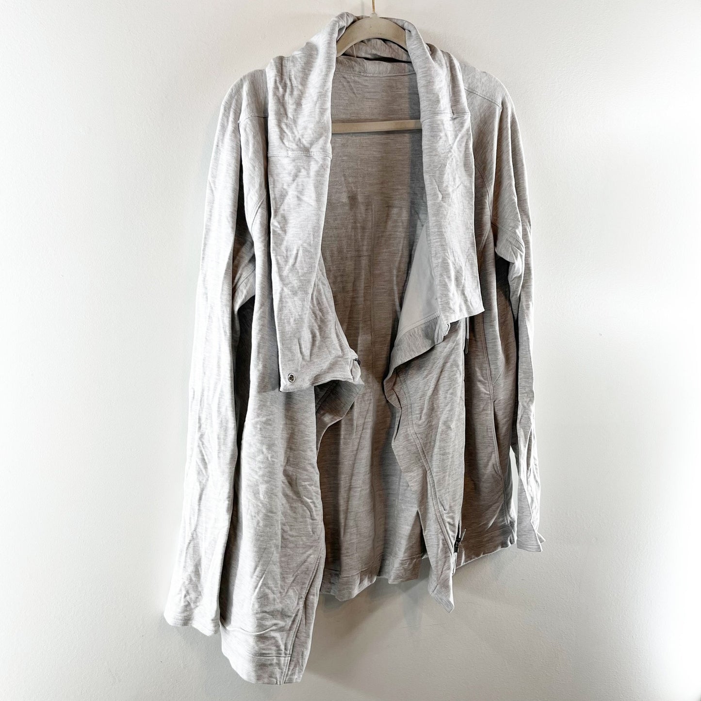 Lululemon Coast Easy Long Sleeve Full Zip Wrap Cardigan Jacket Heathered Gray 8