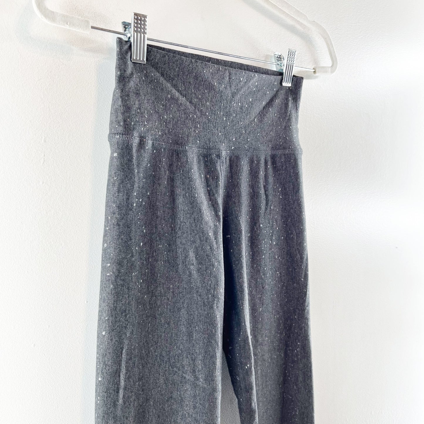 Carbon38 High Rise Foil Leggings in Melt Heather Gray Medium