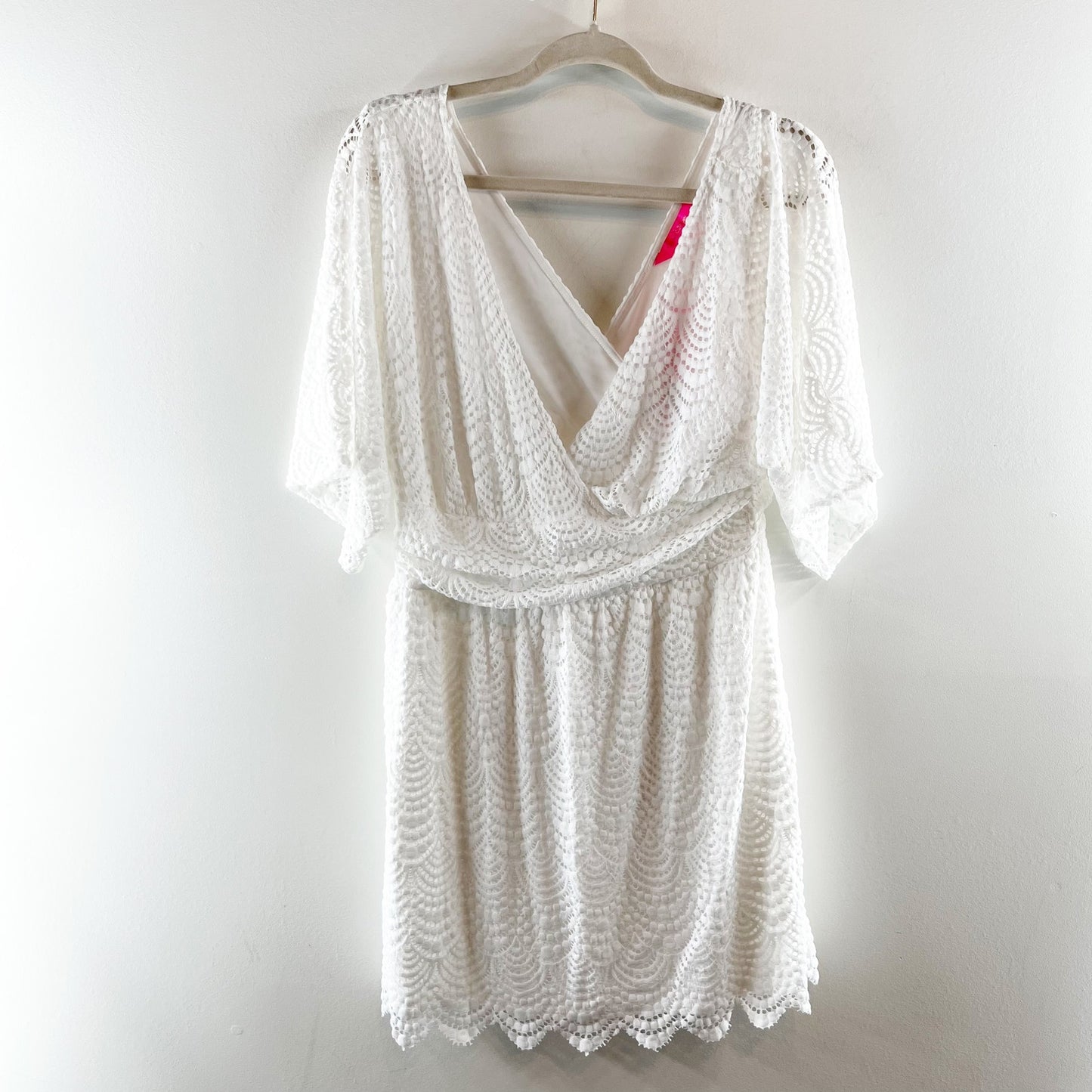 Lilly Pulitzer Parigi Lace Skort Romper Mini Dress White Scalloped Shell Large