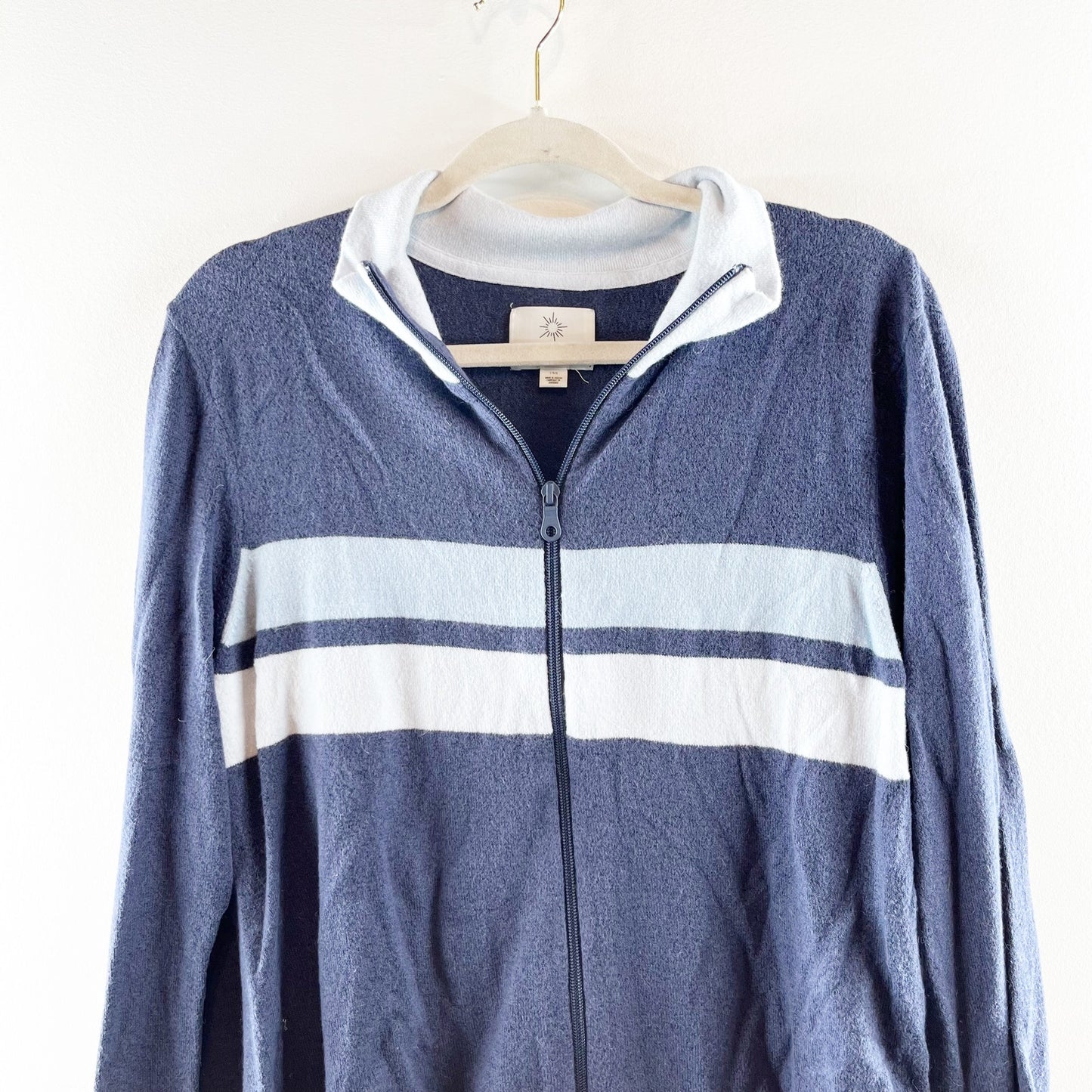 OFFLINE by Aerie Long Sleeve Sweater Track Jacket Fresh Bright Navy Blue Large