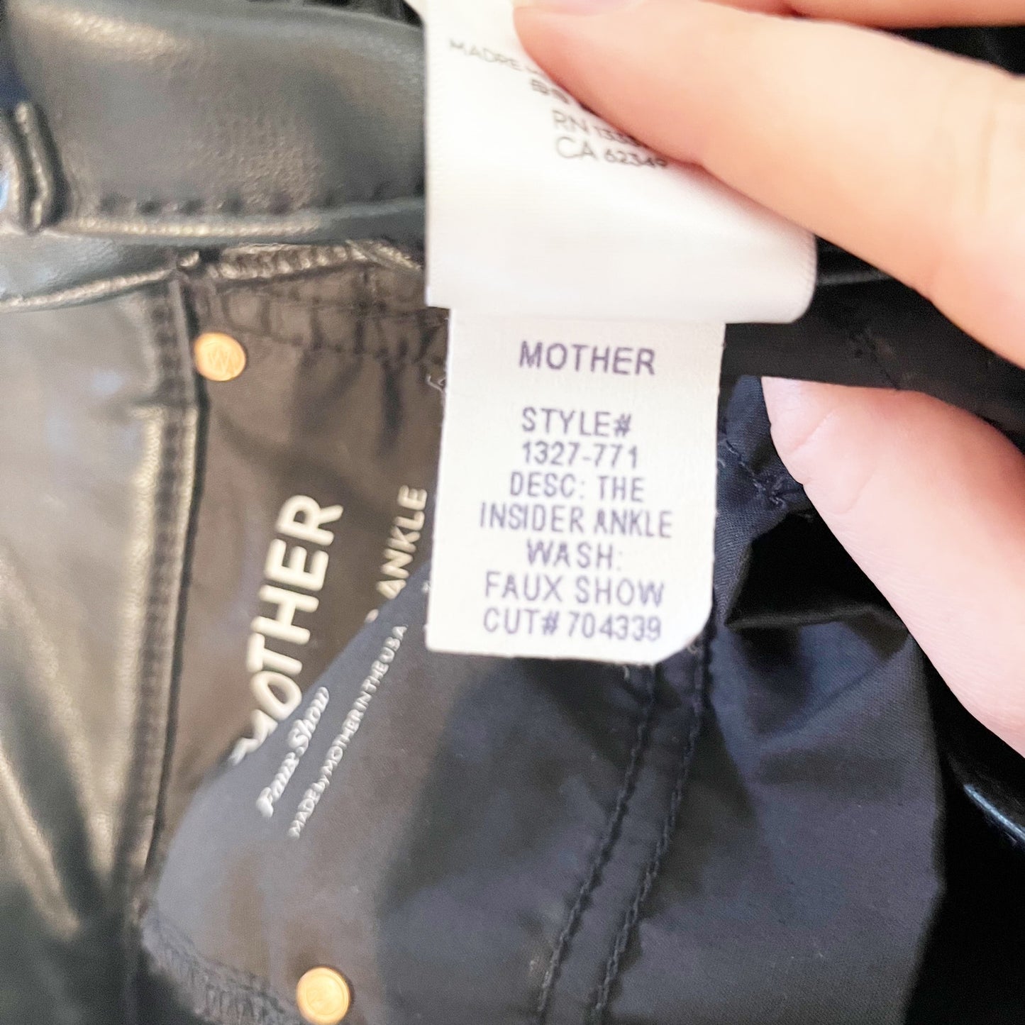 Mother The Insider High Waisted Ankle Bootcut Faux Leather Pants Faux Show 26