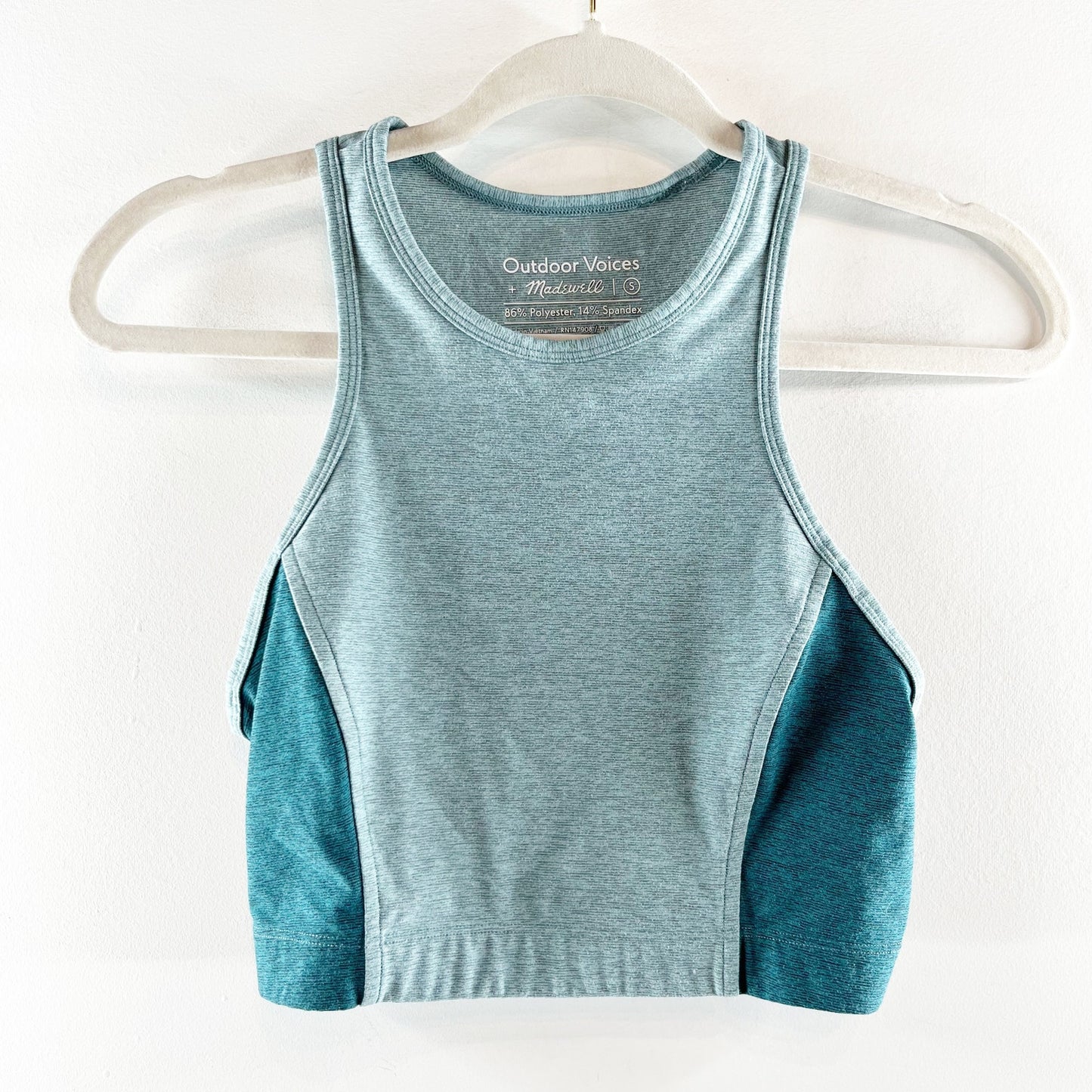 Madewell x Outdoor Voices Warmup Leggings and Athena Crop Tank Green Small
