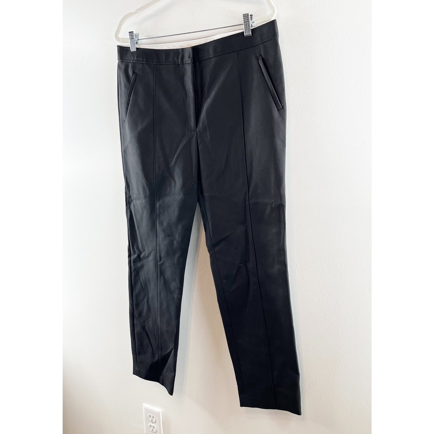 Tory Burch High Rise Straight Leg Ankle Trouser Dress Pants Black 14