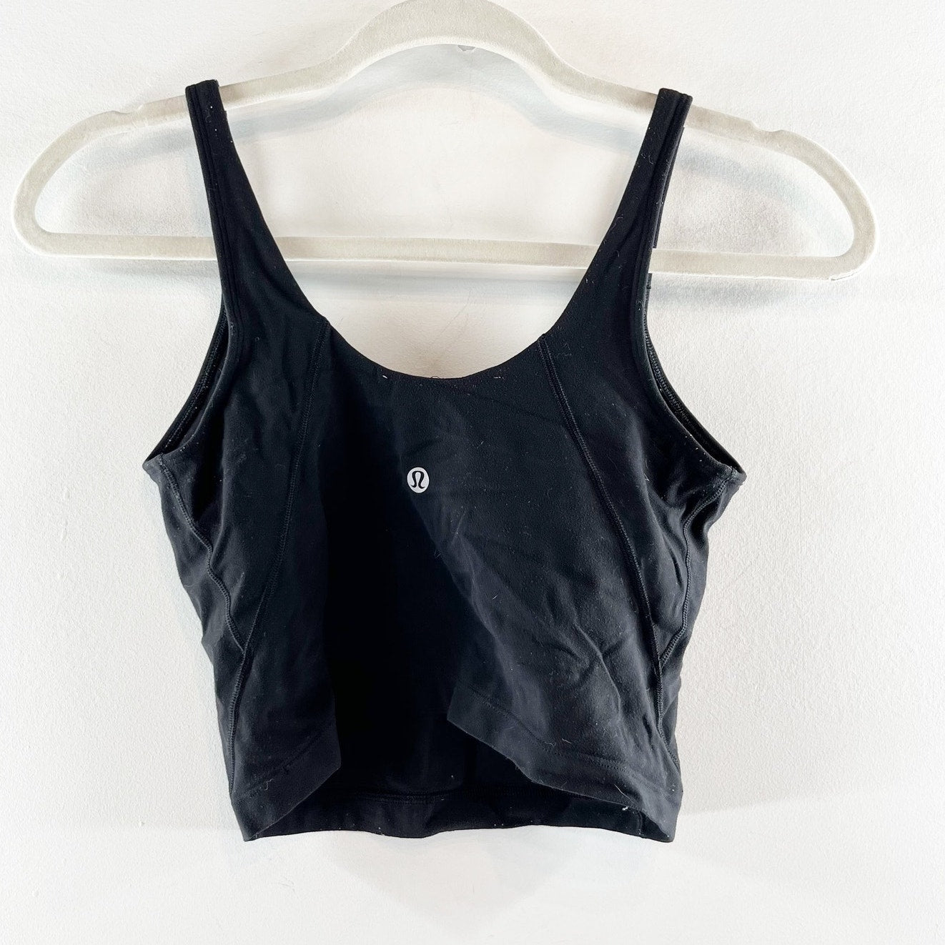 Lululemon Align Cropped Built in Bra Yoga Tank Top Black 4