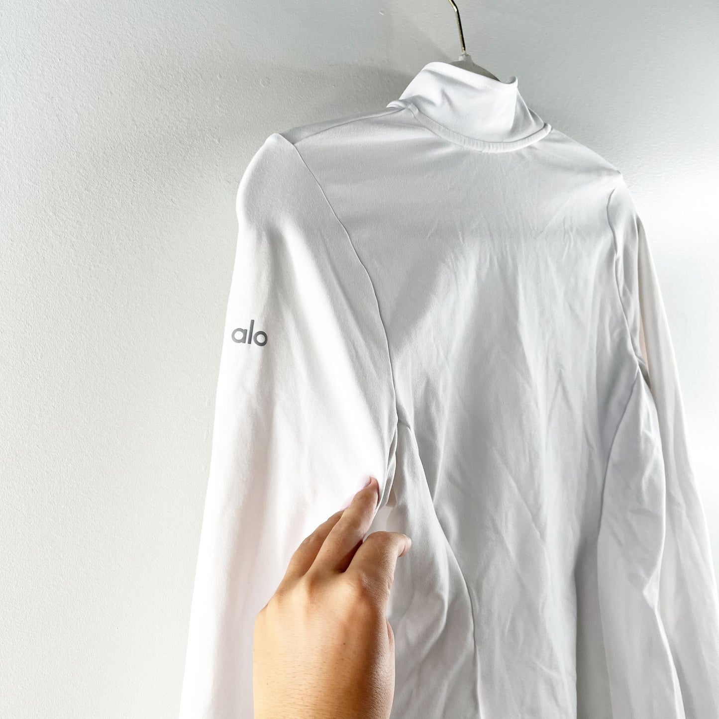 Alo Alosoft 1/2 Zip Rapid Pullover Jacket White Small