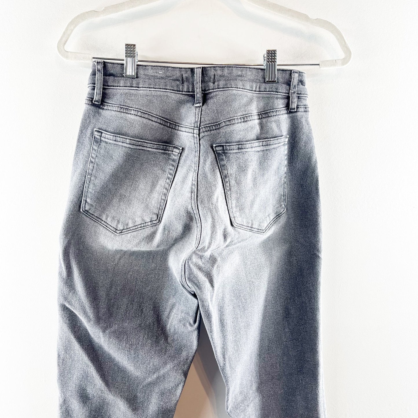 LOFT The High Rise Curvy Kick Crop Jeans Gray Black Wash 27 / 4